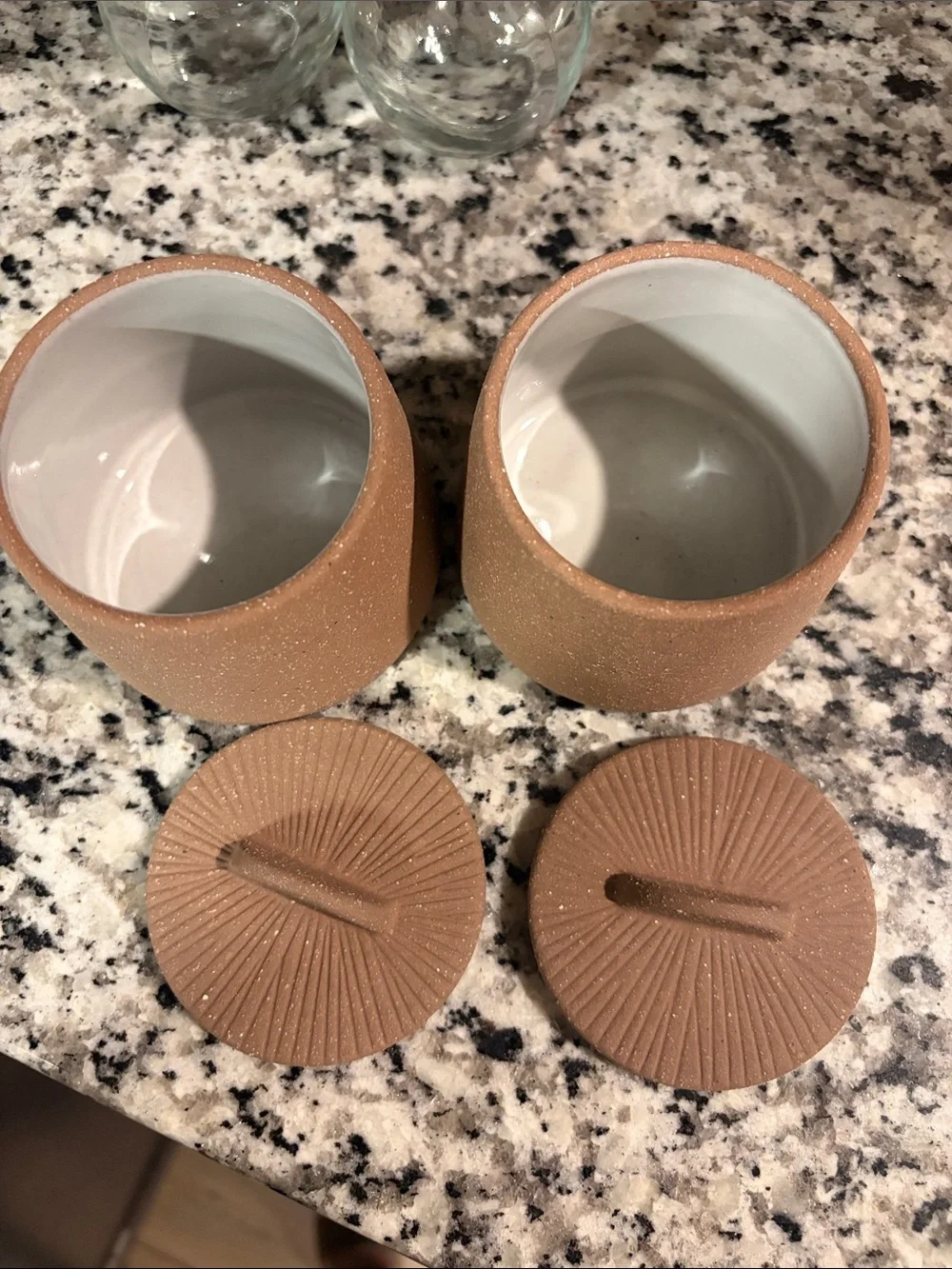 Magenta Citrine Canyon Terracotta Brown Ceramic Spice Cellar Duo